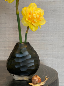 Geslepen Organische Vaas XS gerookt bruin / Carved Organic Vase smoked brown - Vaas / Vase
