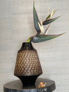 Organische Vaas L gerookt bruin / Carved Organic Vase smoked brown - Vaas / Vase