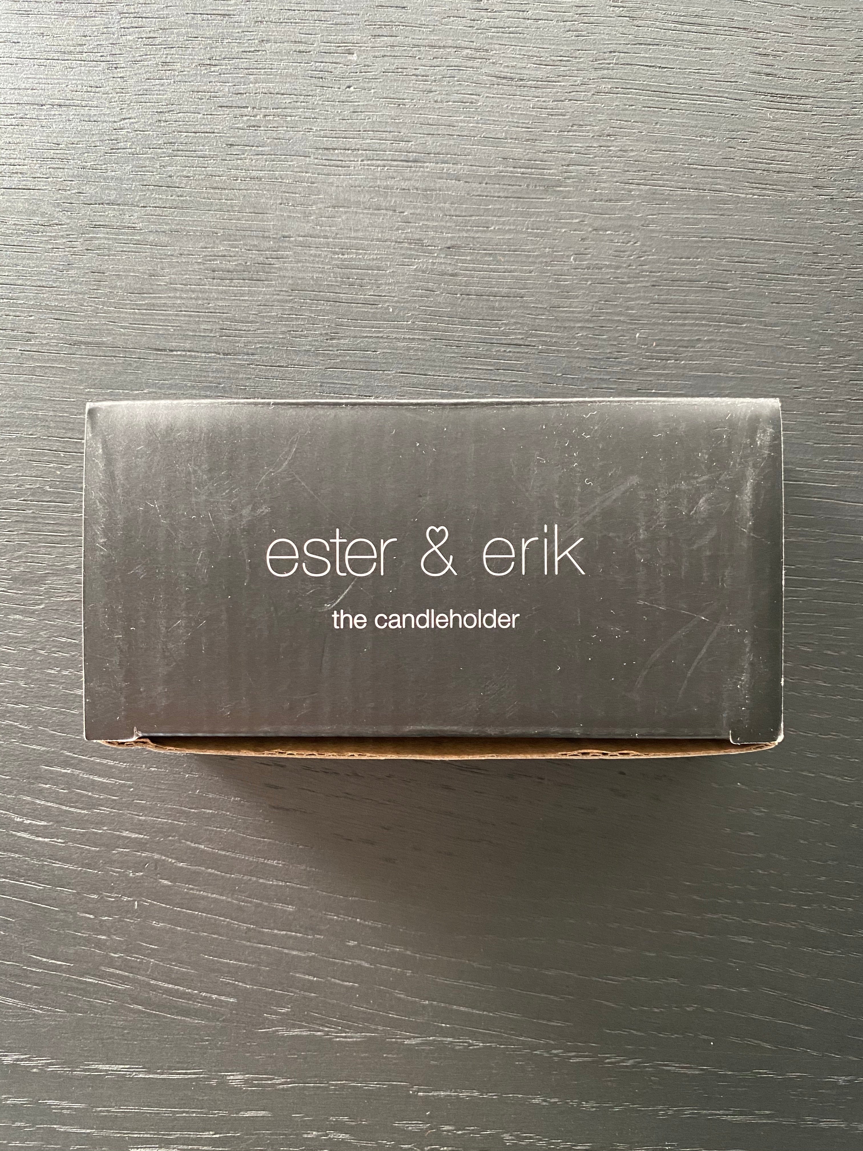 Ester & Erik houder geborsteld staal / brushed steel holder M - kaarsenhouder / candleholder