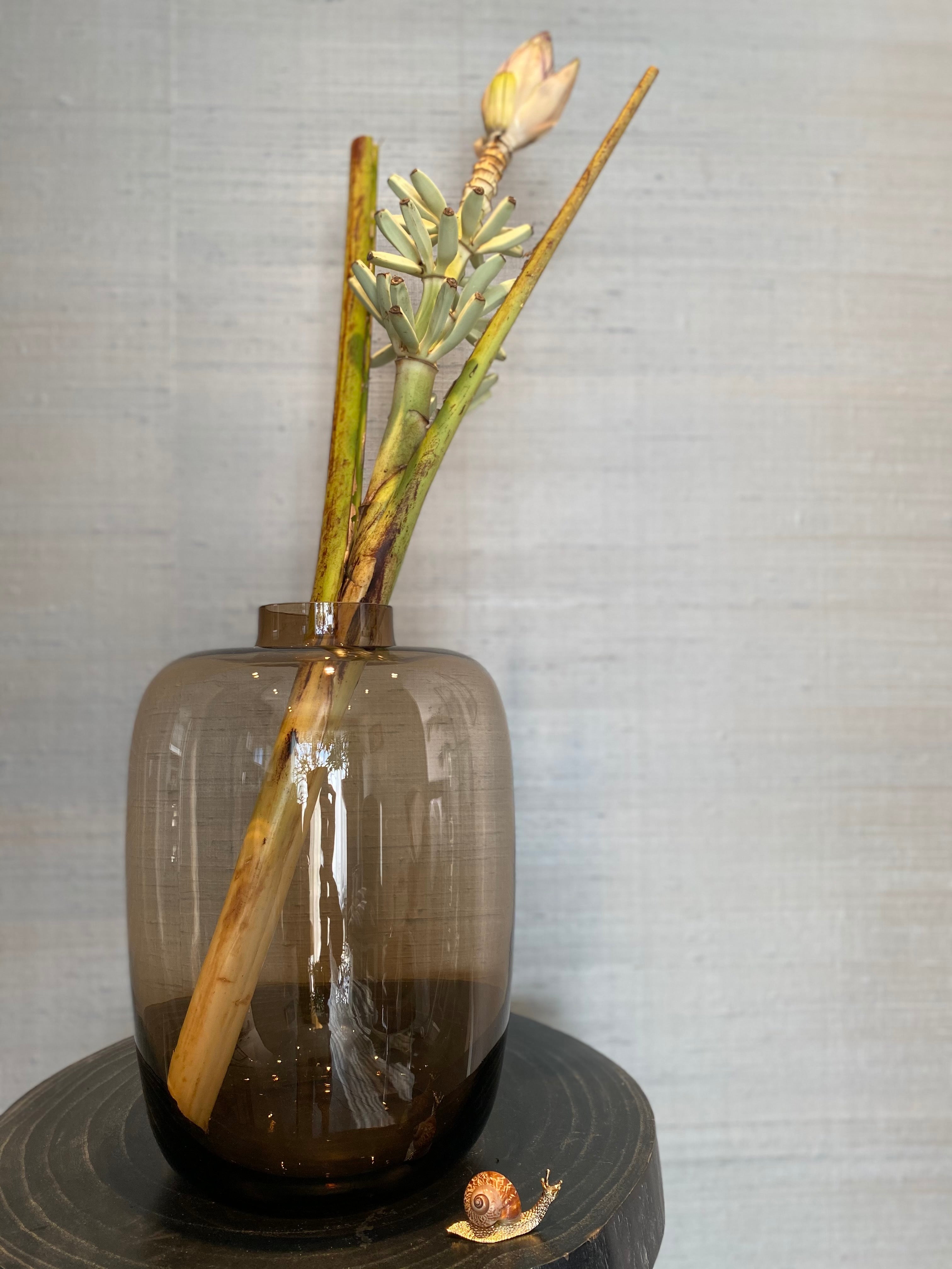 Transparant Organische Vaas M bruin/ Transparant Organic Vase brown - Vaas / Vase